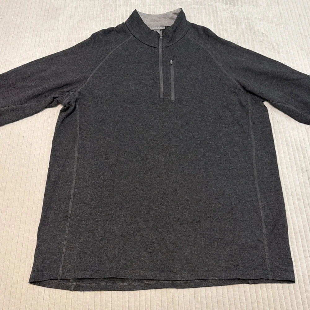 Free Fly Pullover Mens 2XL Gray Bamboo Heritage 1/4 Zip Mock Neck Fleece